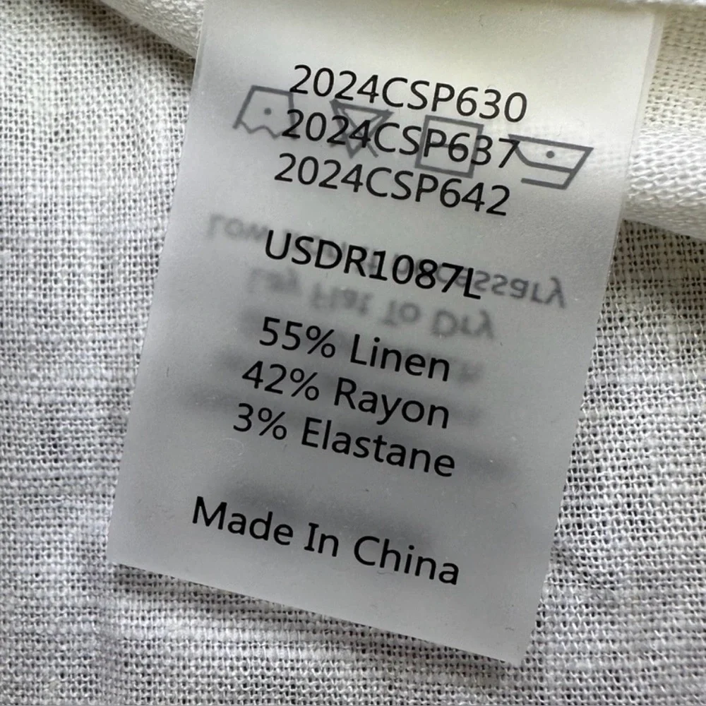 Universal Standard Sea Side Button-Up Shirt Dress Linen Blend Boho  XL 14-16 - Picture 9 of 10